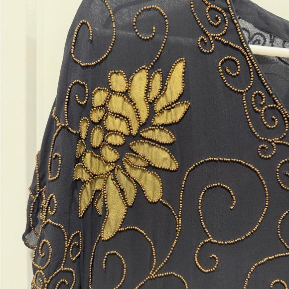 Haute Hippie Black Dress with Gold Embroidery